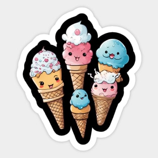Kawaii Ice Cream Cone Sticker